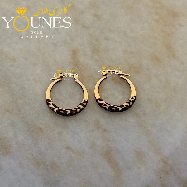 گوشواره طلا حلقه ای پلنگی